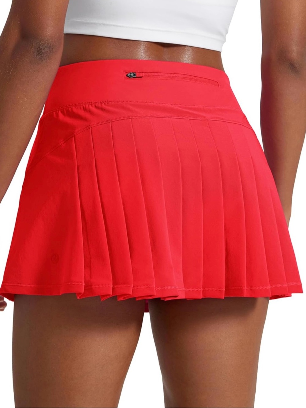 CRZ YOGA Deep Red Back Pleated Golf Running Skort/Skirt/Short